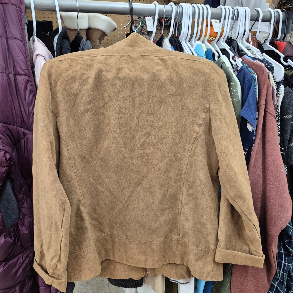 Christopher & Banks Tan Ruffle Jacket - Picture 2 of 3
